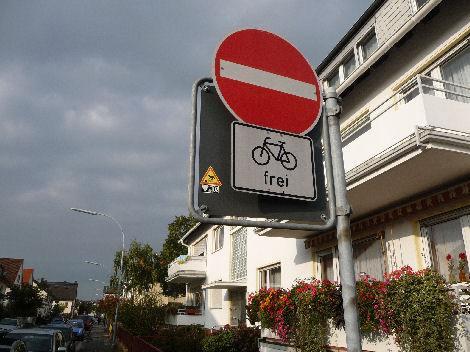 Radler gegen Einbahn